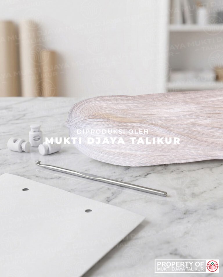 1. Putih — talikur anyaman jarum PP (Polypropylene) Multifilament warna putih produksi Mukti Djaya Talikur.