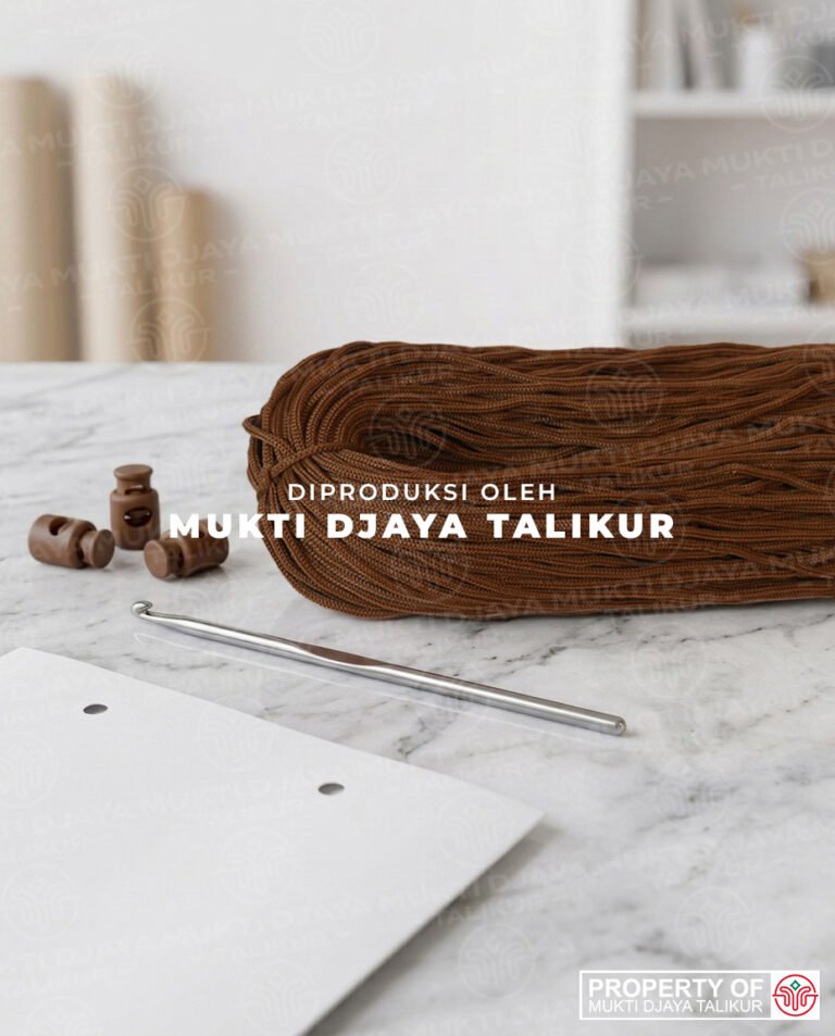 10. Cokelat Kacang — talikur anyaman jarum PP (Polypropylene) Multifilament warna cokelat kacang produksi Mukti Djaya Talikur.