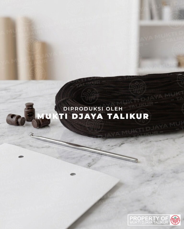 11. Cokelat Tua — talikur anyaman jarum PP (Polypropylene) Multifilament warna cokelat tua produksi Mukti Djaya Talikur.