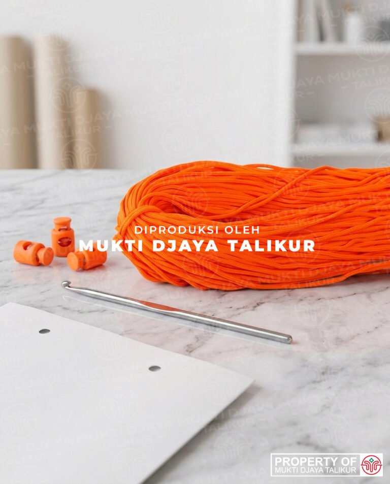 17. Oranye Muda — talikur anyaman jarum PP (Polypropylene) Multifilament warna oranye muda produksi Mukti Djaya Talikur.
