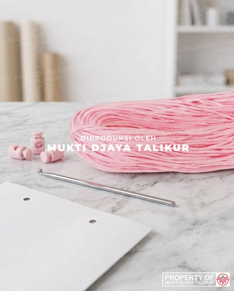 20. Pink Muda — talikur anyaman jarum PP (Polypropylene) Multifilament warna pink muda produksi Mukti Djaya Talikur.
