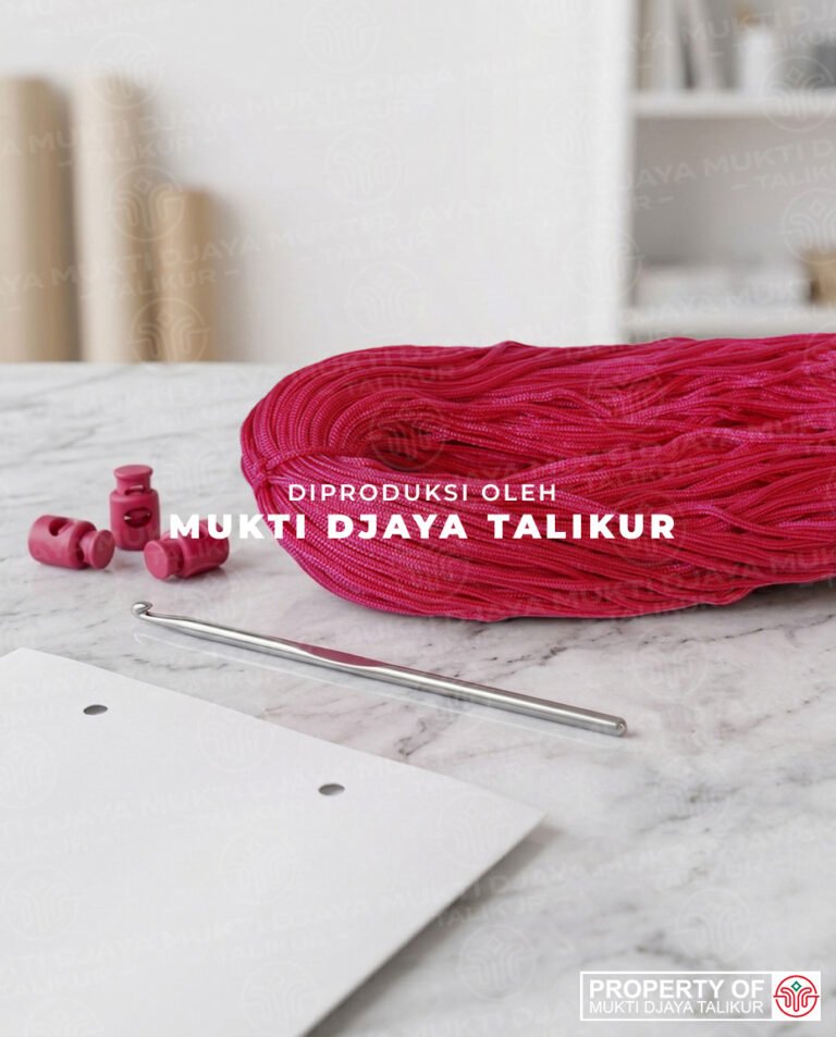 26. Merah Fanta — talikur anyaman jarum PP (Polypropylene) Multifilament warna merah fanta produksi Mukti Djaya Talikur.