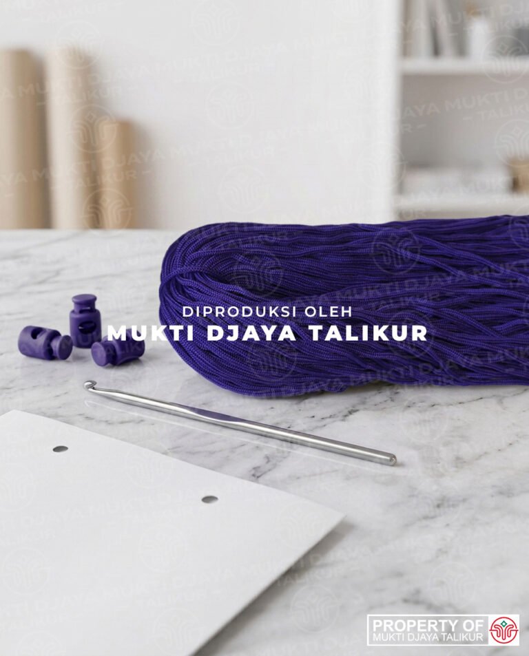 32. Ungu Tua — talikur anyaman jarum PP (Polypropylene) Multifilament warna ungu tua produksi Mukti Djaya Talikur.