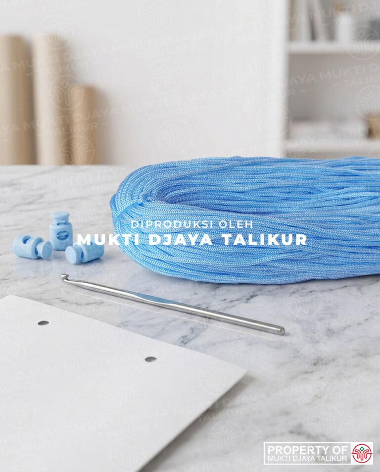 33. Biru Muda — talikur anyaman jarum PP (Polypropylene) Multifilament warna biru muda produksi Mukti Djaya Talikur.