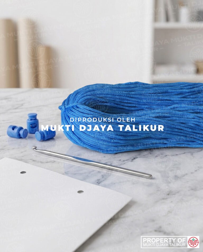 34. Biru Tomi Muda — talikur anyaman jarum PP (Polypropylene) Multifilament warna biru tomi muda produksi Mukti Djaya Talikur.