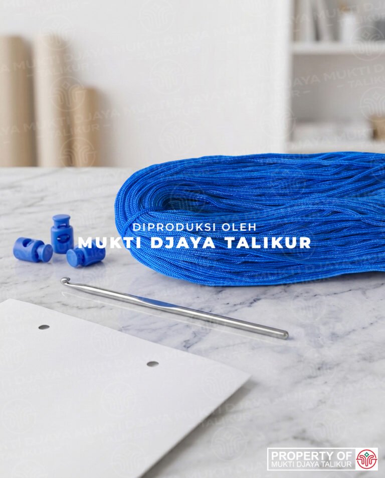35. Biru Tomi — talikur anyaman jarum PP (Polypropylene) Multifilament warna biru tomi produksi Mukti Djaya Talikur.