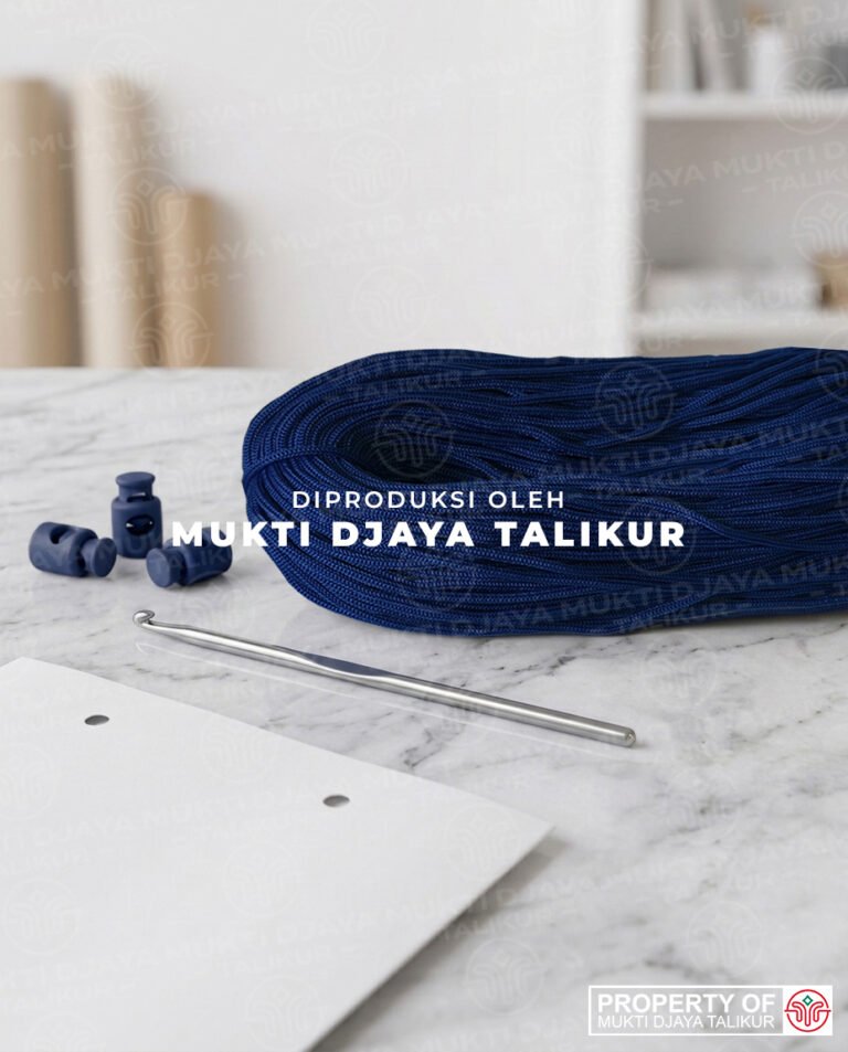 37. Biru Benhur Tua — talikur anyaman jarum PP (Polypropylene) Multifilament warna biru benhur tua produksi Mukti Djaya Talikur.