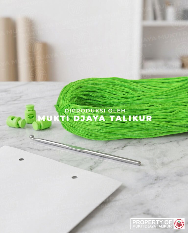 40. Hijau Stabilo — talikur anyaman jarum PP (Polypropylene) Multifilament warna hijau stabilo produksi Mukti Djaya Talikur.