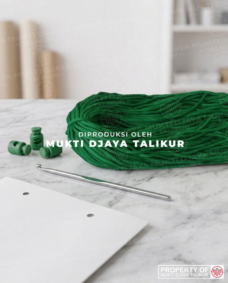 43. Hijau Daun — talikur anyaman jarum PP (Polypropylene) Multifilament warna hijau daun produksi Mukti Djaya Talikur.