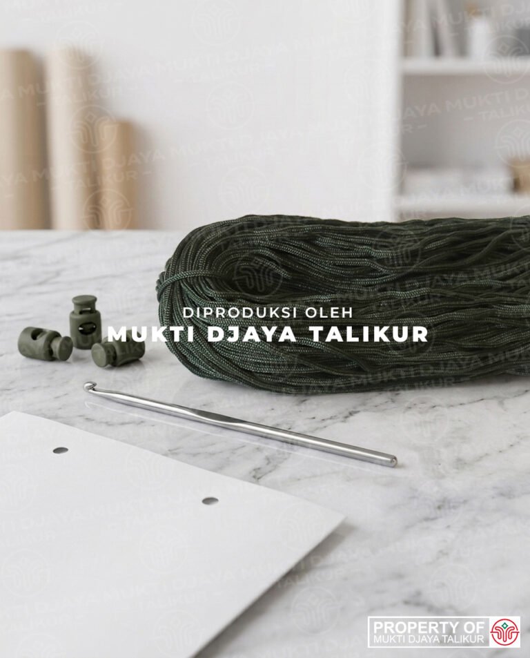 45. Hijau TNI — talikur anyaman jarum PP (Polypropylene) Multifilament warna hijau tni produksi Mukti Djaya Talikur.