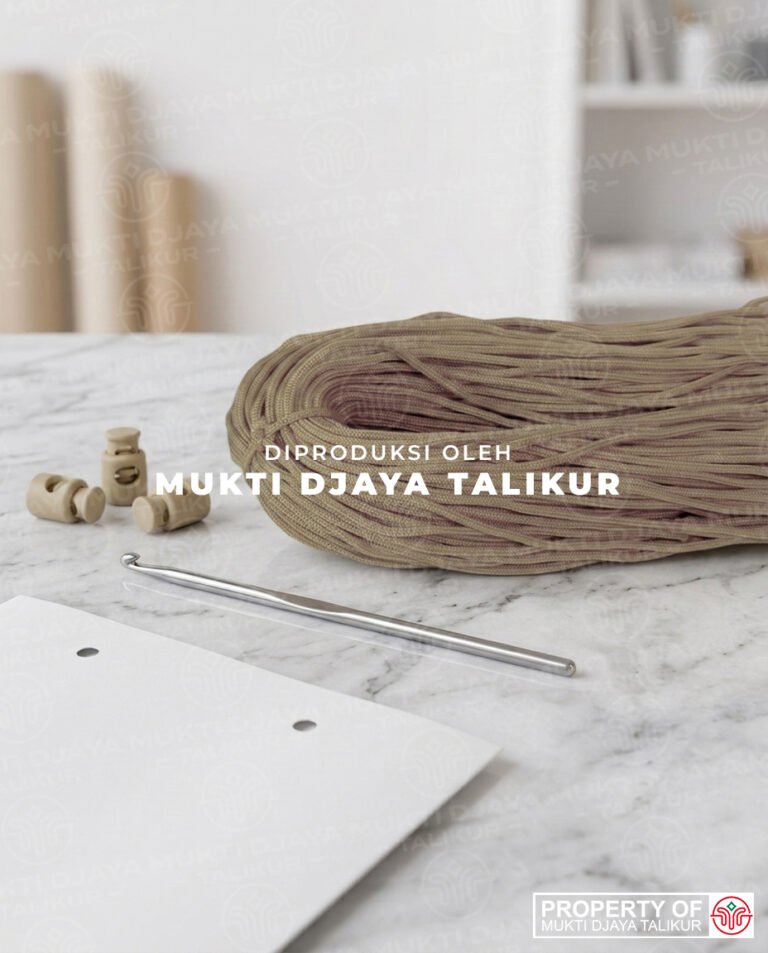 5. Krem Tua — talikur anyaman jarum PP (Polypropylene) Multifilament warna krem tua produksi Mukti Djaya Talikur.