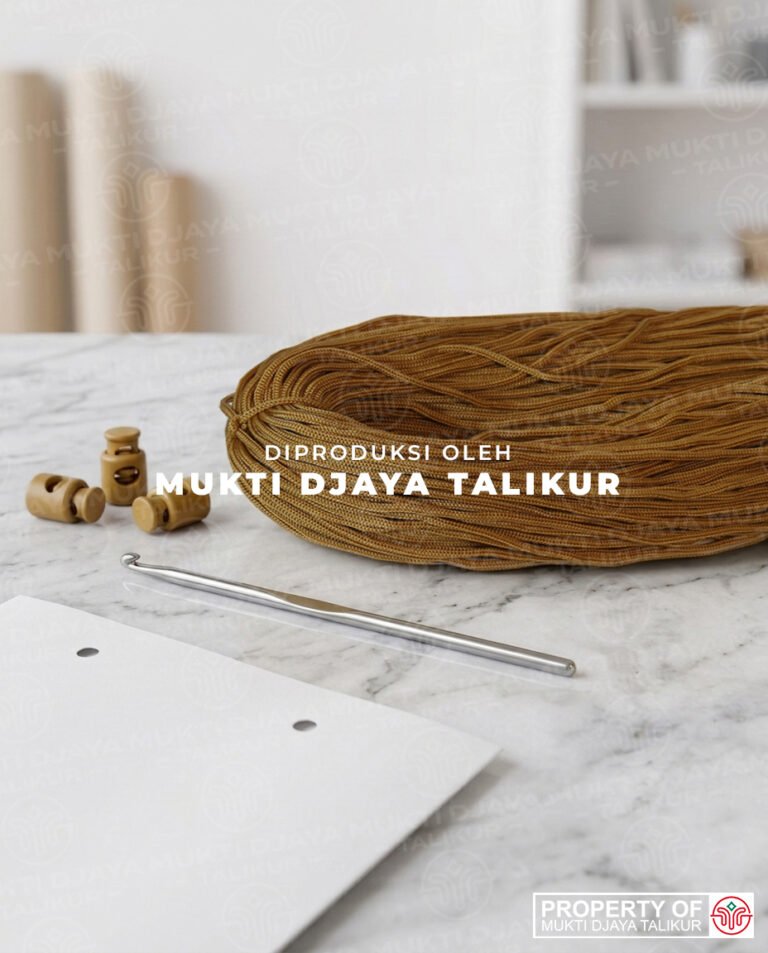 7. Krem DKI — talikur anyaman jarum PP (Polypropylene) Multifilament warna krem dki produksi Mukti Djaya Talikur.