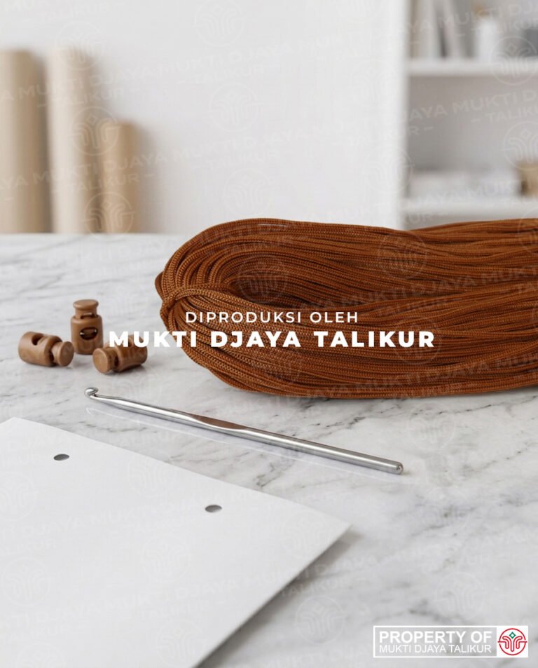 9. Krem Emas — talikur anyaman jarum PP (Polypropylene) Multifilament warna krem emas produksi Mukti Djaya Talikur.