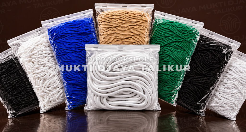 Talikur dalam kemasan dengan berbagai pilihan warna sebagai referensi pencatatan spesifikasi produk untuk repeat order, Mukti Djaya Talikur.