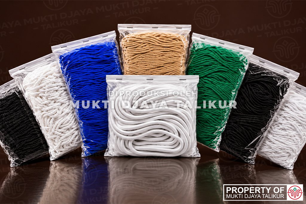 Talikur dalam kemasan dengan berbagai pilihan warna sebagai referensi pencatatan spesifikasi produk untuk repeat order, Mukti Djaya Talikur.