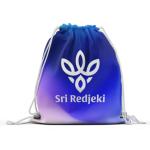 Tas serut dengan tali penutup sebagai contoh aplikasi tali pada produk tas industri garmen.