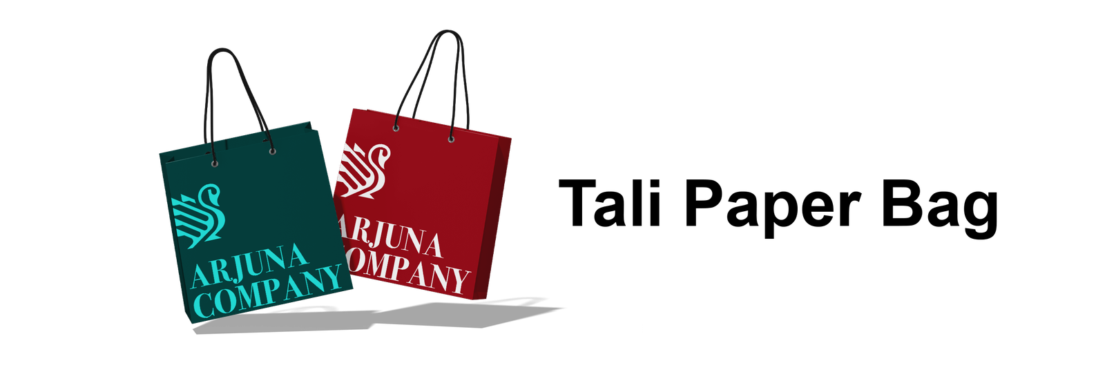 Paper bag dengan handle tali hitam sebagai pegangan tas kemasan produk
