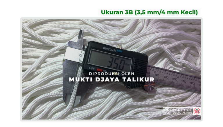 Ukuran talikur anyaman jarum POY (Partially Oriented Yarn) 3B (3,5 mm/4mm Kecil) produksi Mukti Djaya Talikur