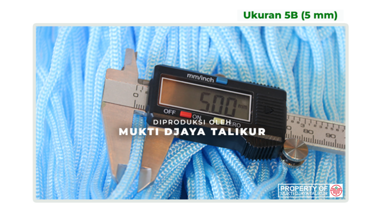 Ukuran talikur anyaman jarum PP (Polypropylene) Multifilament 5B (5 mm) produksi Mukti Djaya Talikur